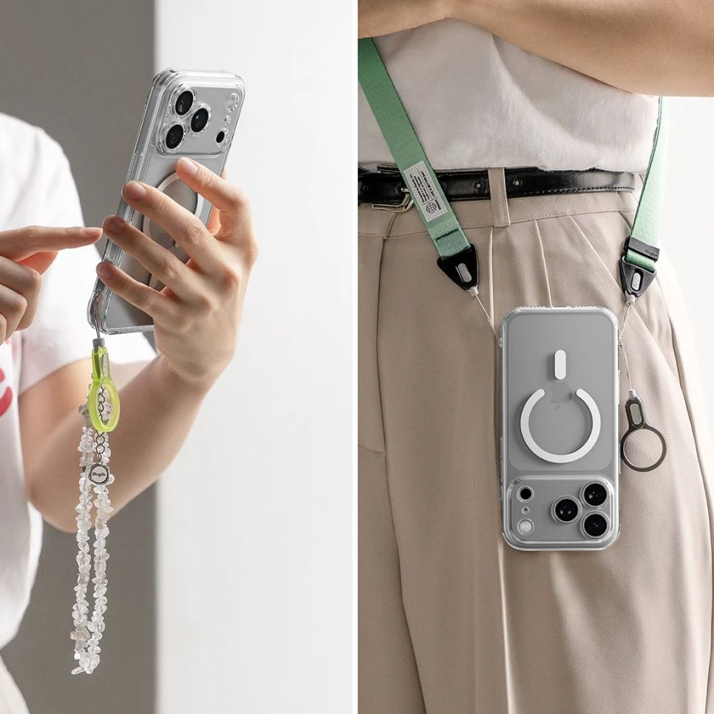 Ringke Fusion Magnetic MagSafe dėklas skirtas iPhone 17 Pro – skaidrus