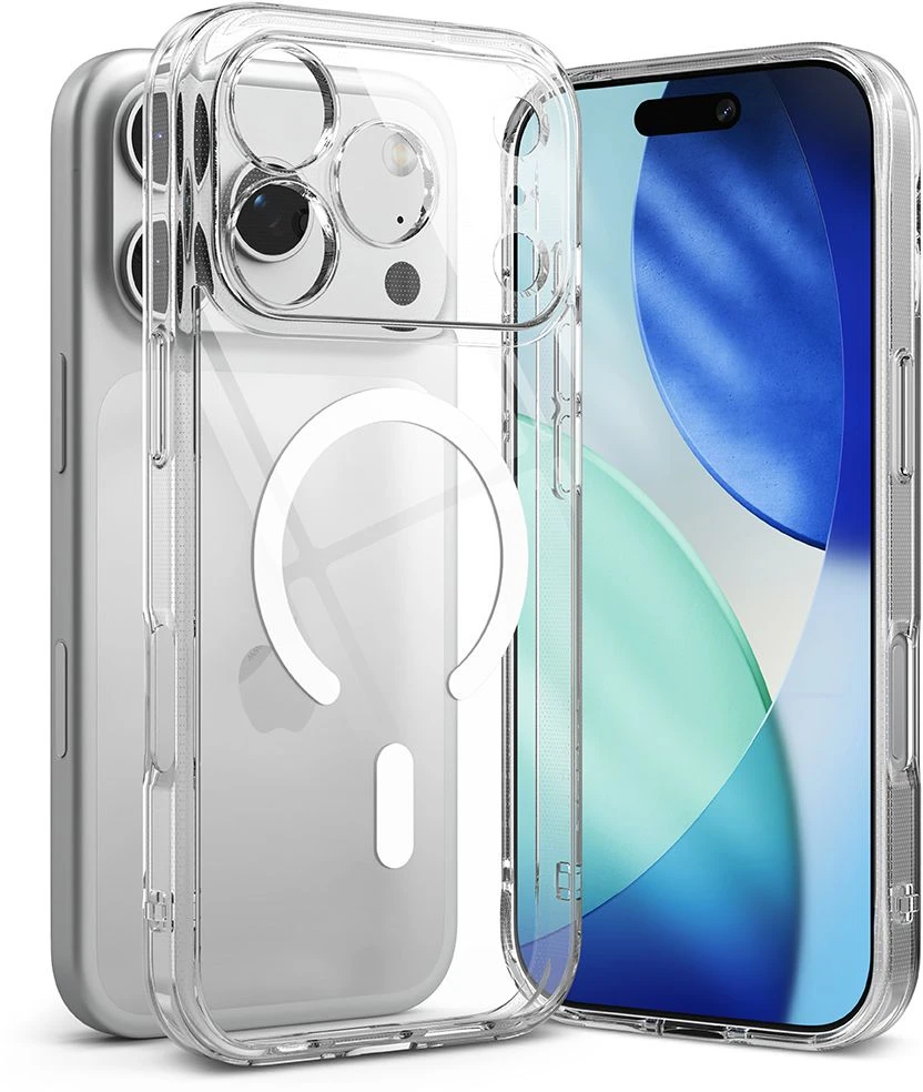 Ringke Fusion Magnetic MagSafe dėklas skirtas iPhone 17 Pro – skaidrus