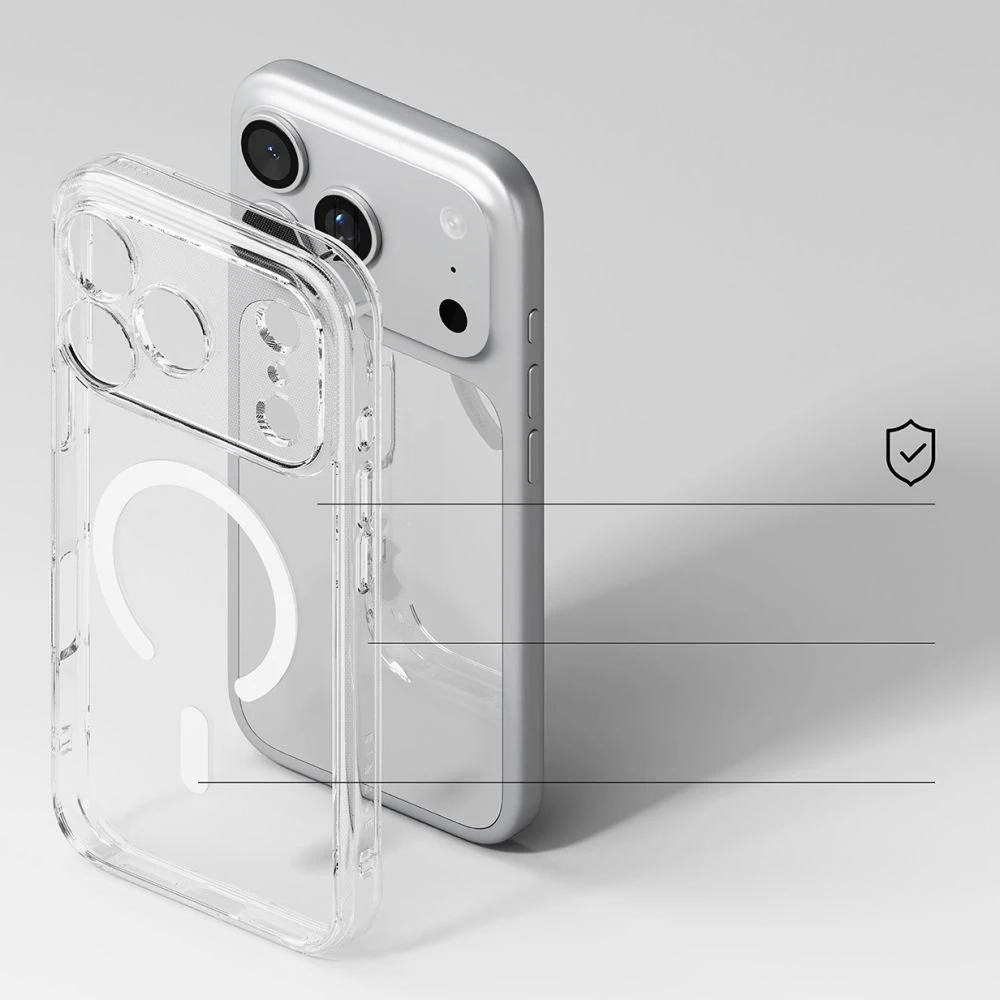 Ringke Fusion Magnetic MagSafe dėklas skirtas iPhone 17 Pro – skaidrus