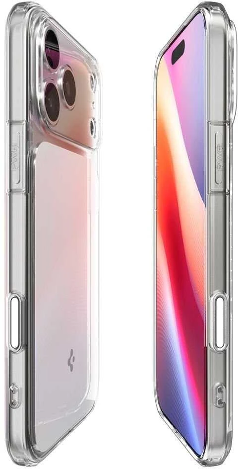 „Spigen Ultra Hybrid T“ „MagSafe“ dėklas, skirtas „iPhone 17 Pro“ – skaidrus ir baltas