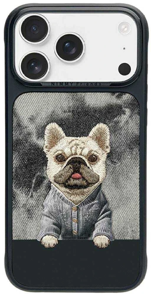 „Nimmy Gentle Pets“ serijos šunims skirtas „MagSafe“ dėklas, skirtas „iPhone 17 Pro“ - juodas