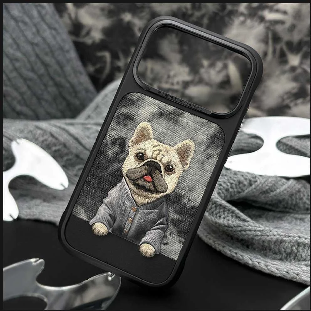 „Nimmy Gentle Pets“ serijos šunims skirtas „MagSafe“ dėklas, skirtas „iPhone 17 Pro“ - juodas