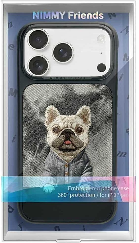 „Nimmy Gentle Pets“ serijos šunims skirtas „MagSafe“ dėklas, skirtas „iPhone 17 Pro“ - juodas