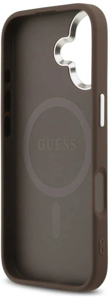 Dėklas Guess 4G Classic Logo MagSafe skirtas Apple iPhone 17 rudos spalvos