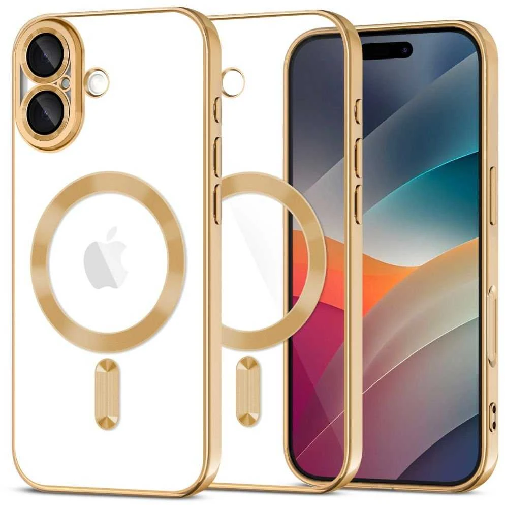 Tech-Protect MagFlex MagSafe dėklas skirtas Apple iPhone 17 – skaidrus aukso spalvos
