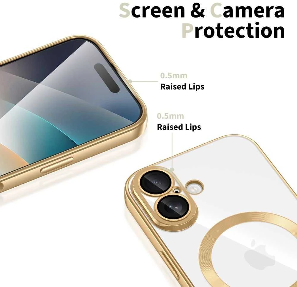 Tech-Protect MagFlex MagSafe dėklas skirtas Apple iPhone 17 – skaidrus aukso spalvos