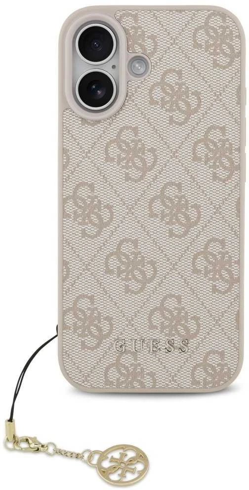Guess 4G Charm dėklas skirtas Apple iPhone 17 Tone on Tone rožinės spalvos