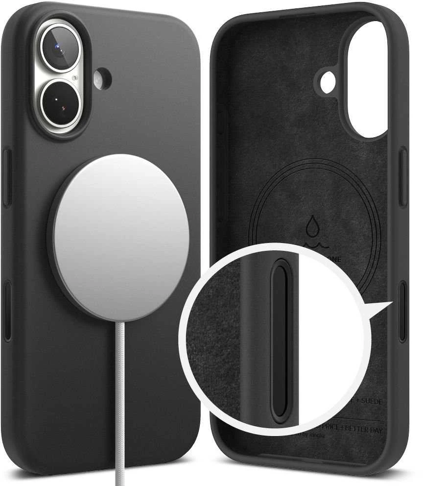 Ringke Silicone Magnetic MagSafe dėklas skirtas Apple iPhone 17 – violetinės spalvos