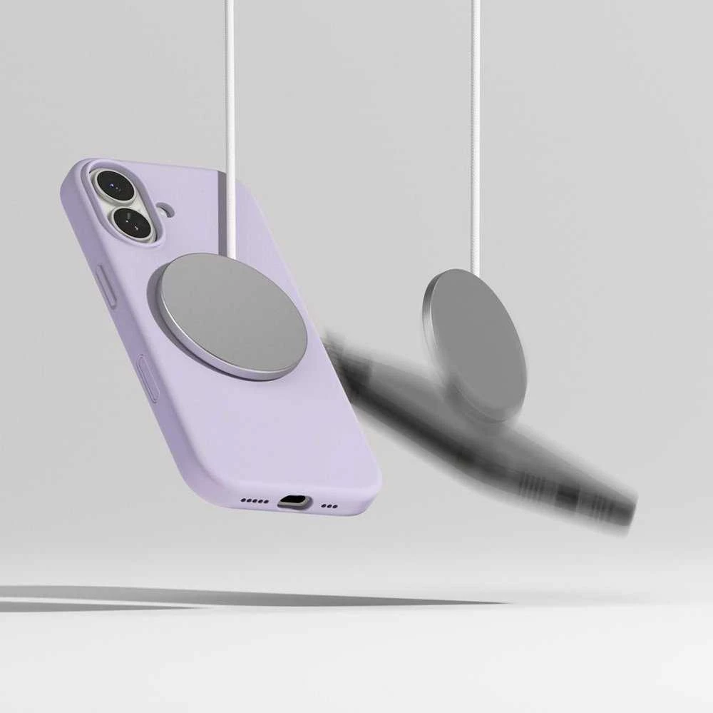 Ringke Silicone Magnetic MagSafe dėklas skirtas Apple iPhone 17 – violetinės spalvos
