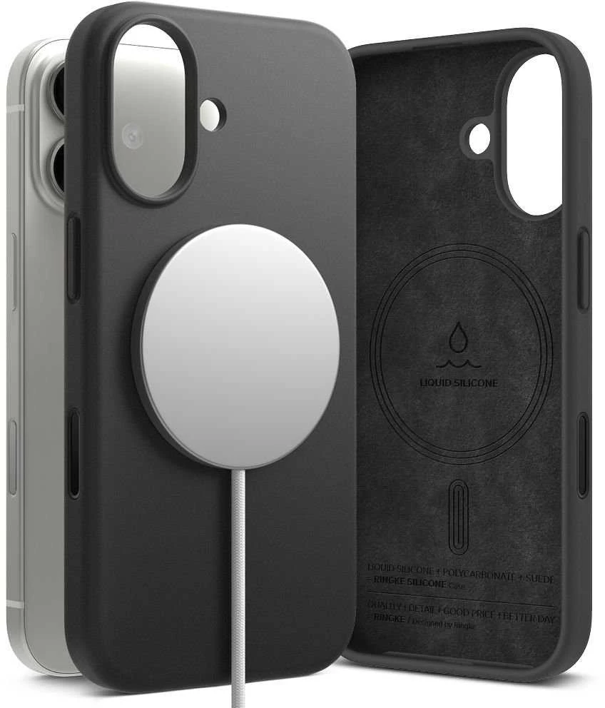 Ringke Silicone Magnetic MagSafe dėklas skirtas Apple iPhone 17 – violetinės spalvos