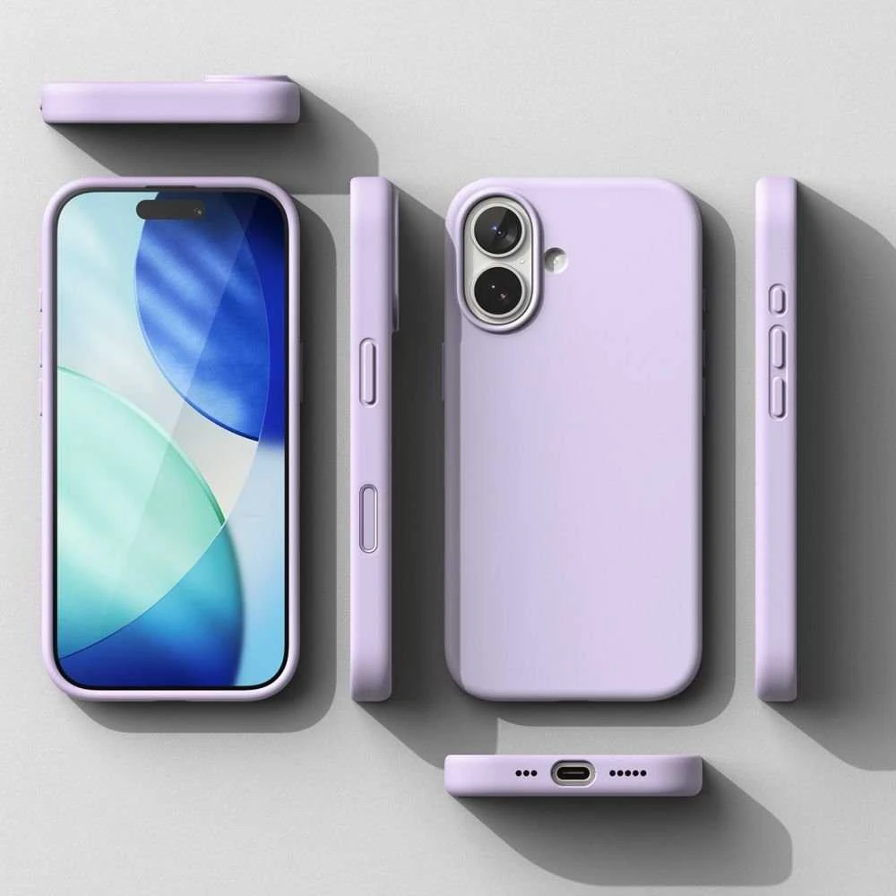 Ringke Silicone Magnetic MagSafe dėklas skirtas Apple iPhone 17 – violetinės spalvos