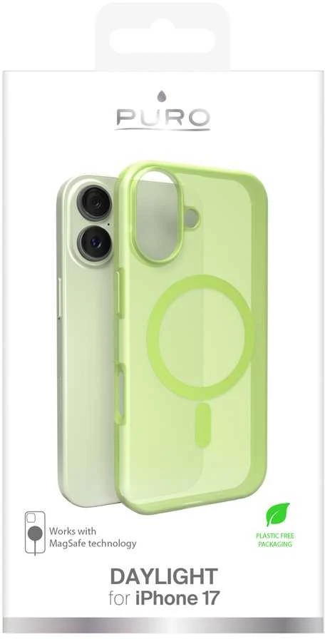 Puro Daylight Magsafe Compatible Silicone dėklas skirtas Apple iPhone 17 – Translucent žalios spalvos