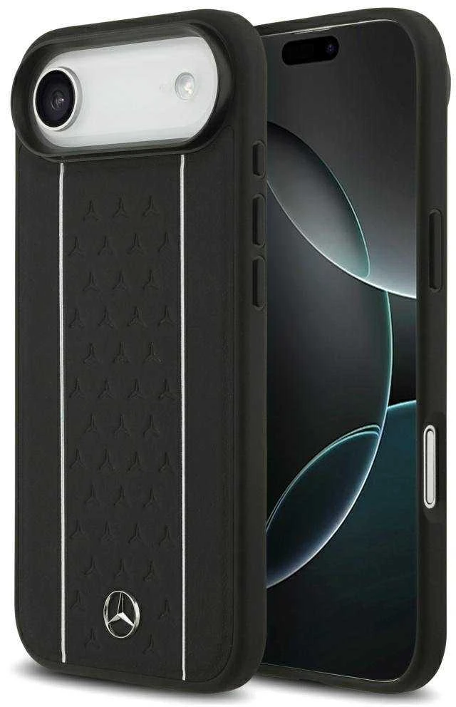 Mercedes Leather Star Pattern Stripes MagSafe dėklas skirtas Apple iPhone Air juodos spalvos