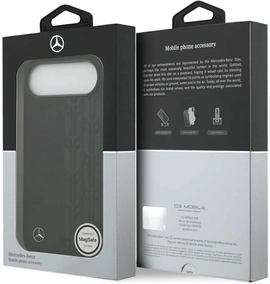 Mercedes Leather Laurel Leaves MagSafe dėklas Apple iPhone Air juodos spalvos