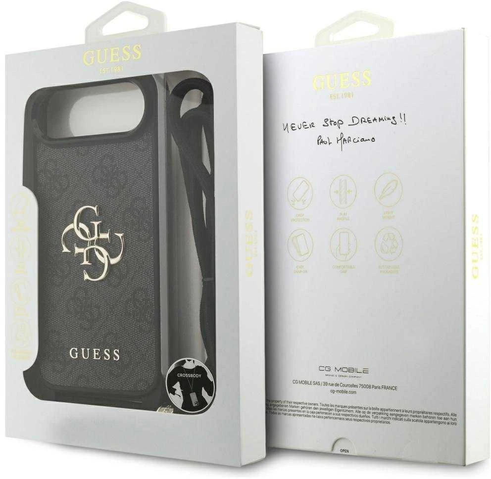 Dėklas Guess 4G Big Logo Cord Stap Crossbody Apple iPhone Air juodos spalvos