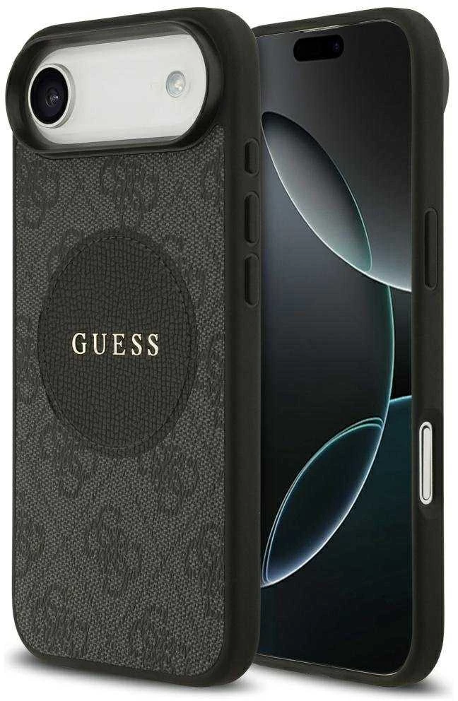 Dėklas GUESS 4G Circle Classic Logo MagSafe skirtas Apple iPhone 17 Air juodos spalvos