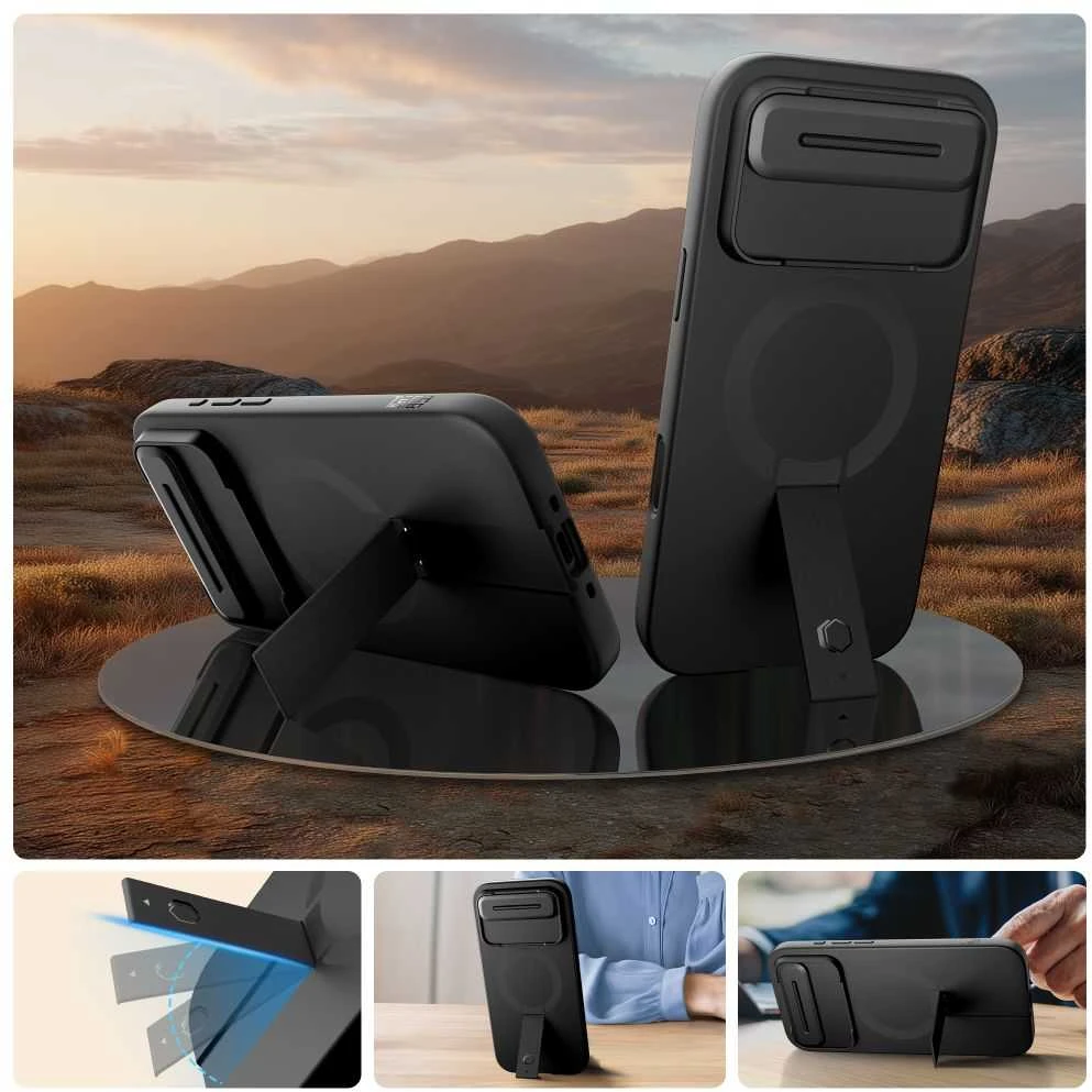 Tech-Protect Kevlar Aura MagSafe dėklas skirtas Apple iPhone Air – juodos spalvos
