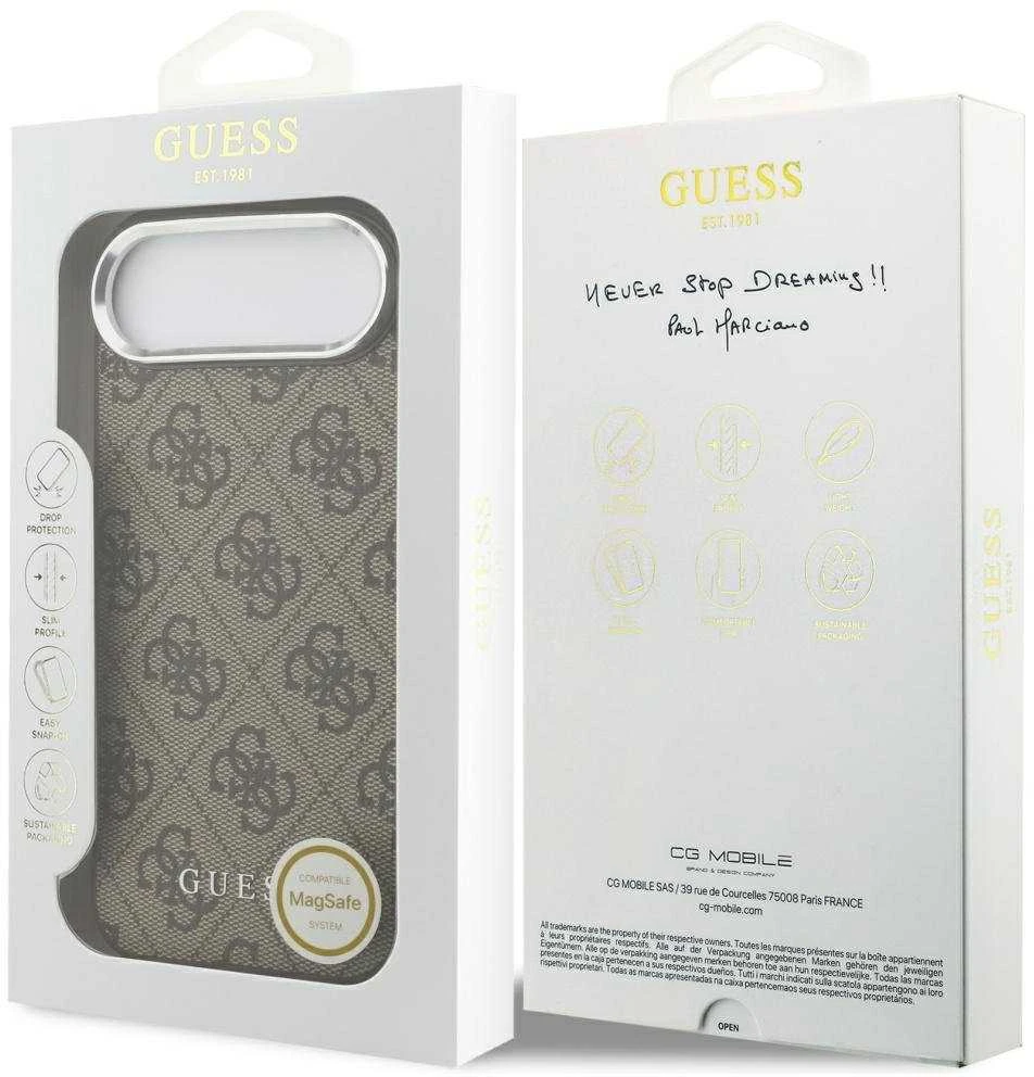Dėklas Guess 4G Classic Logo MagSafe skirtas Apple iPhone Air rudos spalvos