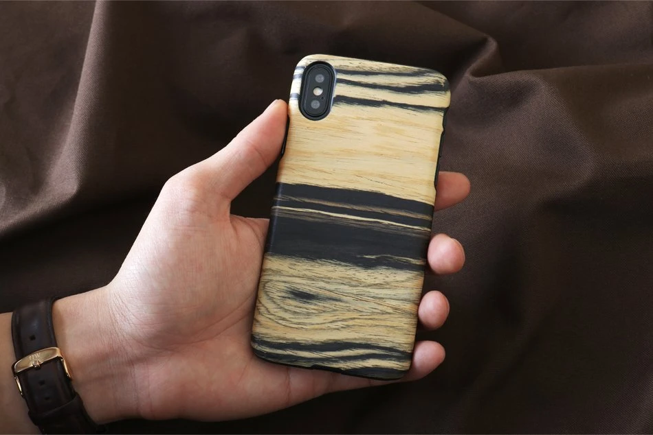 MAN Telefono dėklas iPhone X/XS, baltas juodmedis