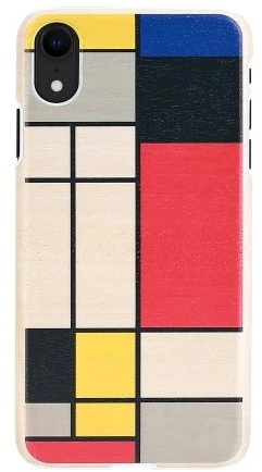 MAN&WOOD SmartPhone dėklas Apple iPhone XR mondrian wood baltos spalvos