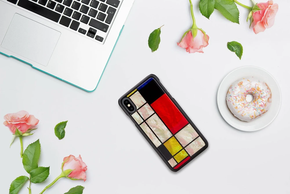 Ikins Telefono dėklas iPhone XS Max, Mondrian, juodas