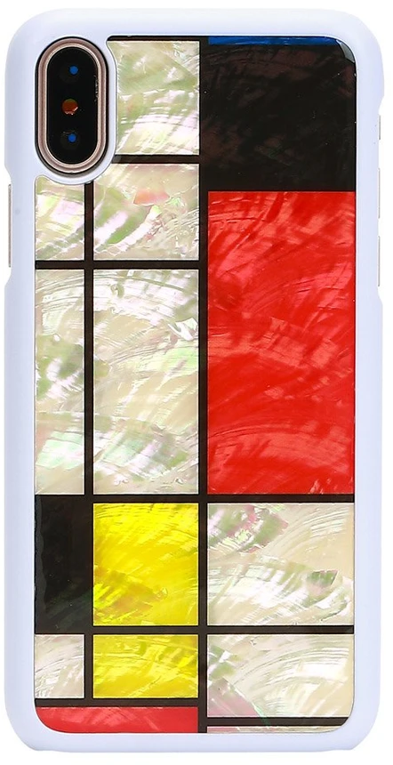 Ikins Telefono dėklas iPhone XS/S, Mondrian Baltas