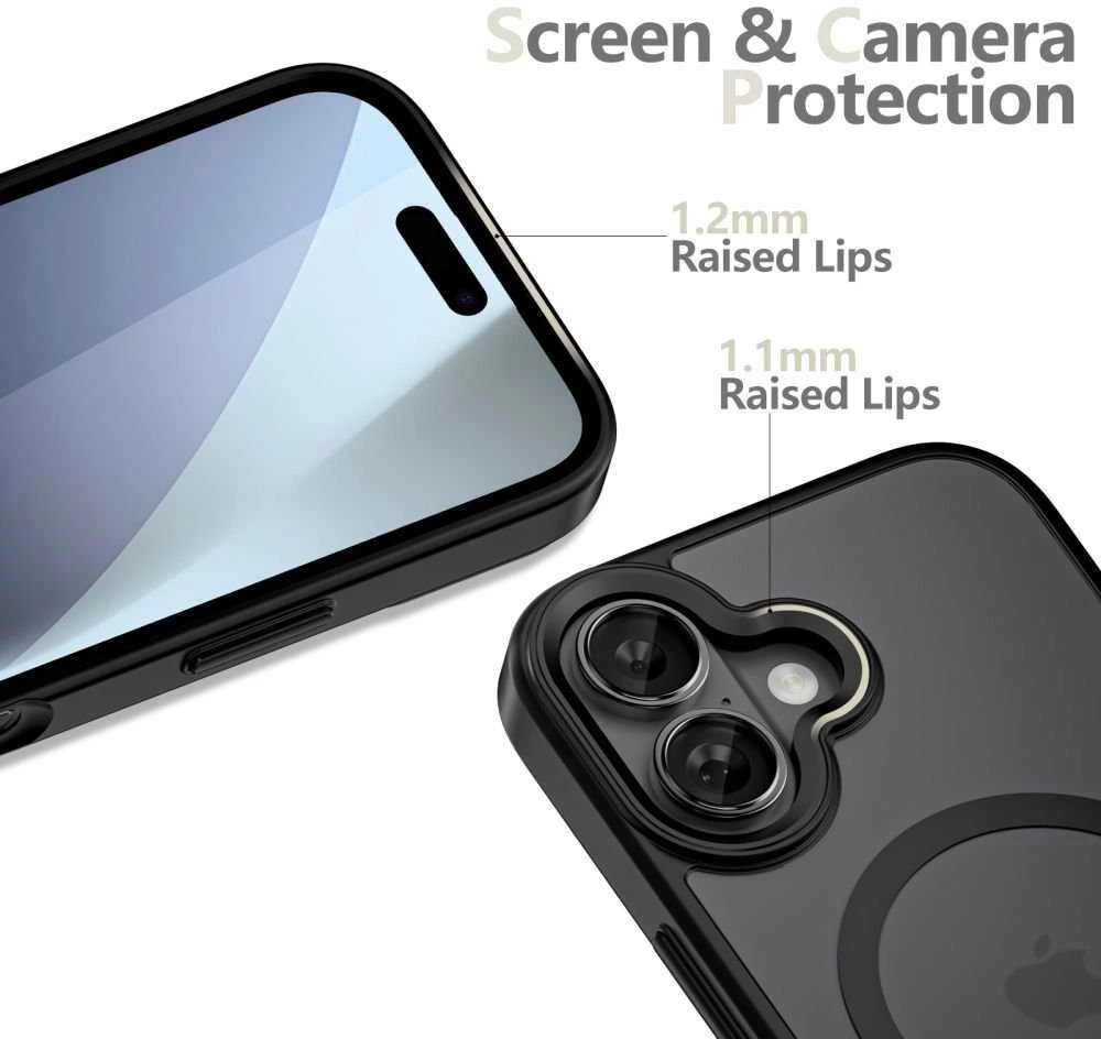 „Tech-Protect MagMat MagSafe“ dėklas, skirtas „iPhone 17“ – matinis juodas