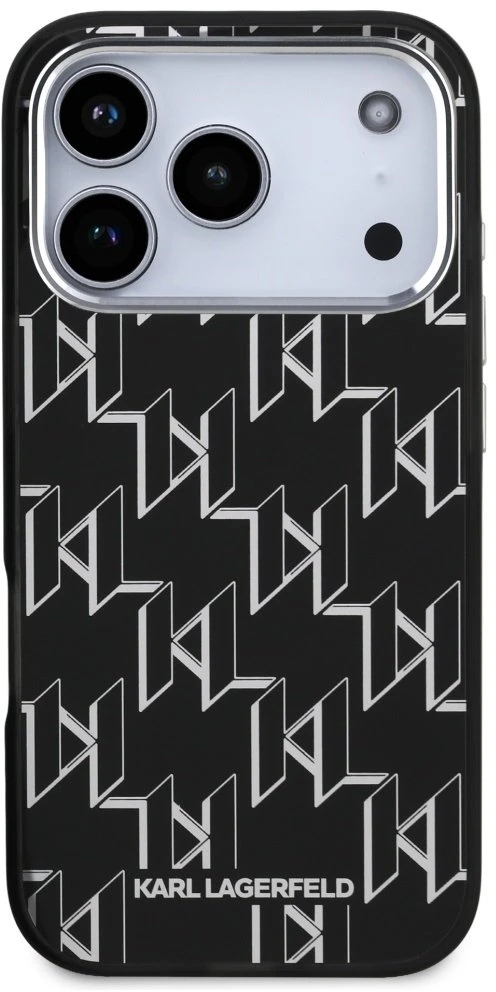 Karl Lagerfeld IML KL Monogram MagSafe dėklas skirtas Apple iPhone 17 Pro juodos spalvos
