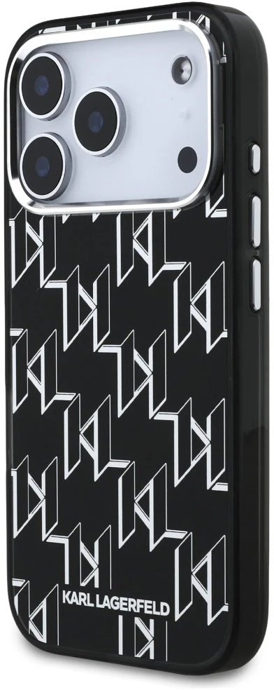 Karl Lagerfeld IML KL Monogram MagSafe dėklas skirtas Apple iPhone 17 Pro juodos spalvos
