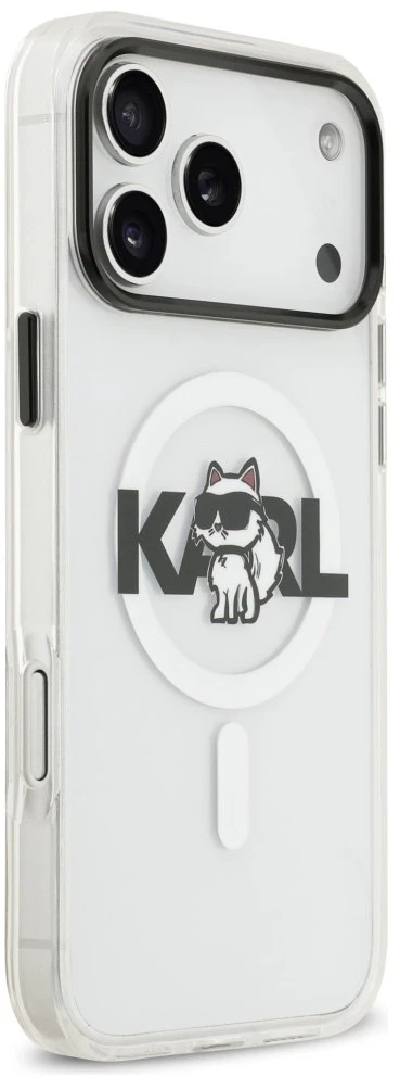 Karl Lagerfeld IML Choupette Sketch Logo MagSafe dėklas skirtas Apple iPhone 17 Pro Clear