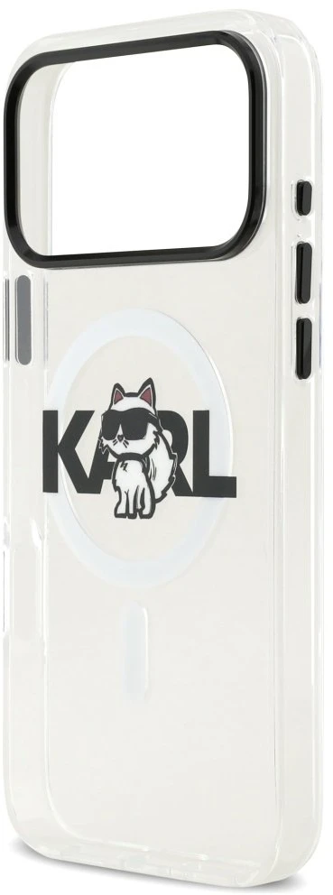 Karl Lagerfeld IML Choupette Sketch Logo MagSafe dėklas skirtas Apple iPhone 17 Pro Clear