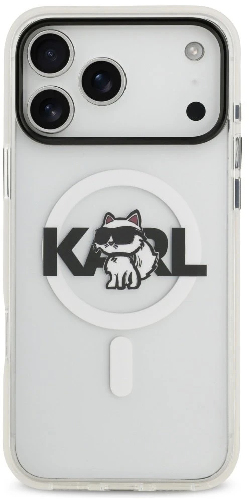 Karl Lagerfeld IML Choupette Sketch Logo MagSafe dėklas, skirtas iPhone 17 Pro, skaidrus