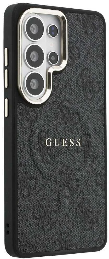Guess PU Leather 4G Gold Frame Magnetic dėklas skirtas Samsung Galaxy S26 Ultra juodos spalvos