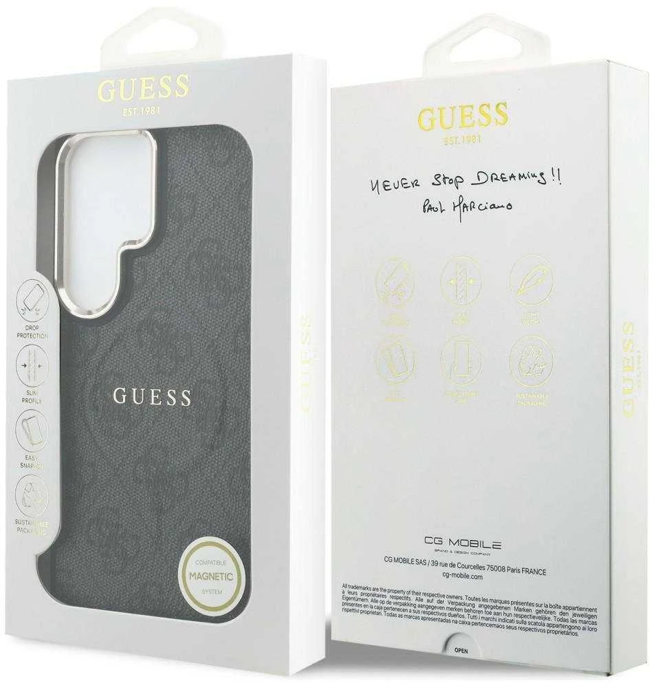 Guess PU Leather 4G Gold Frame Magnetic dėklas skirtas Samsung Galaxy S26 Ultra juodos spalvos