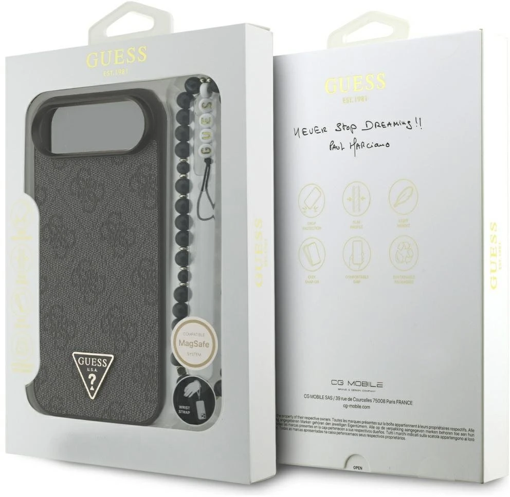 Guess 4G Strap Triangle Logo MagSafe - dėklas skirtas Apple iPhone Air juodas