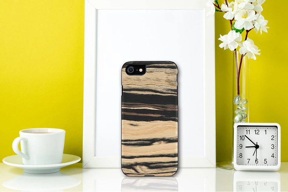 Telefono dėklas MAN&WOOD iPhone 7/8/SE (2020) Baltas Ebony Juodas