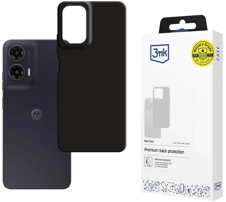 3MK Matt Dėklas Motorola Moto G35 5G juodos spalvos