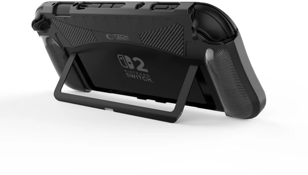 „Tech-Protect“ TPU anglies pluošto dėklas, skirtas „Nintendo Switch 2“ - Juodas