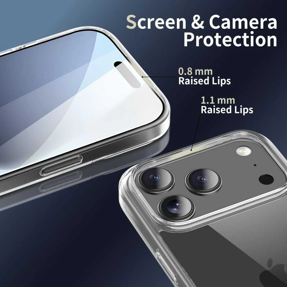 „Tech-Protect FlexAir“ hibridinis dėklas, skirtas „iPhone 17 Pro Max“ – skaidrus