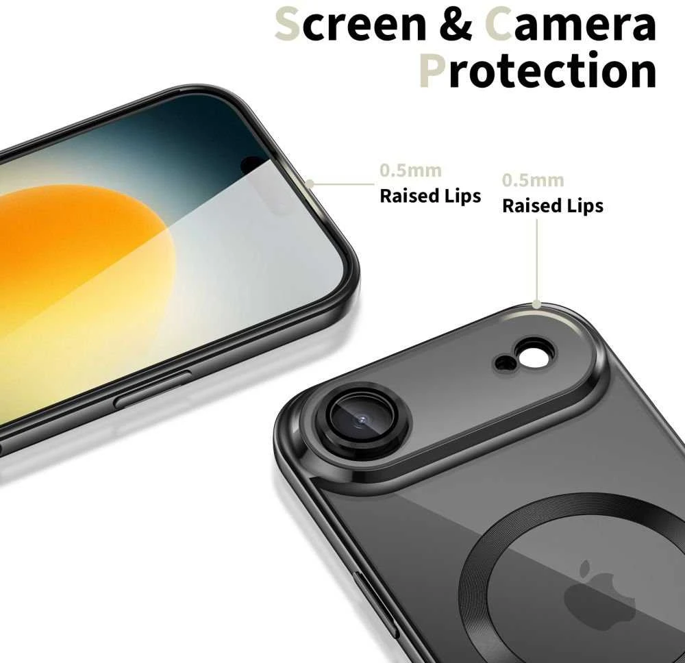 „Tech-Protect MagFlex MagSafe“ dėklas, skirtas „iPhone 17 Air“ – skaidrus, juodas
