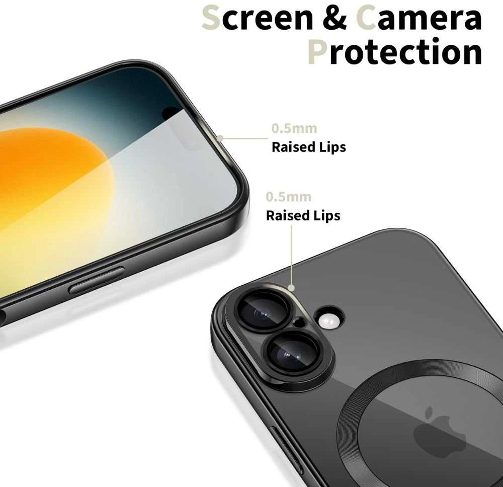 „Tech-Protect MagFlex MagSafe“ dėklas, skirtas „iPhone 17“ – skaidrus, juodas