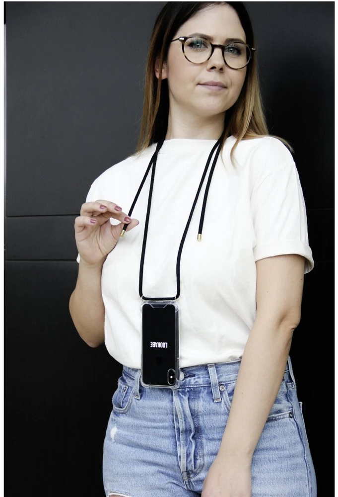 Lookabe Telefono dėklas su dirželiu iPhone Xs Max, auksinės ir juodos spalvos