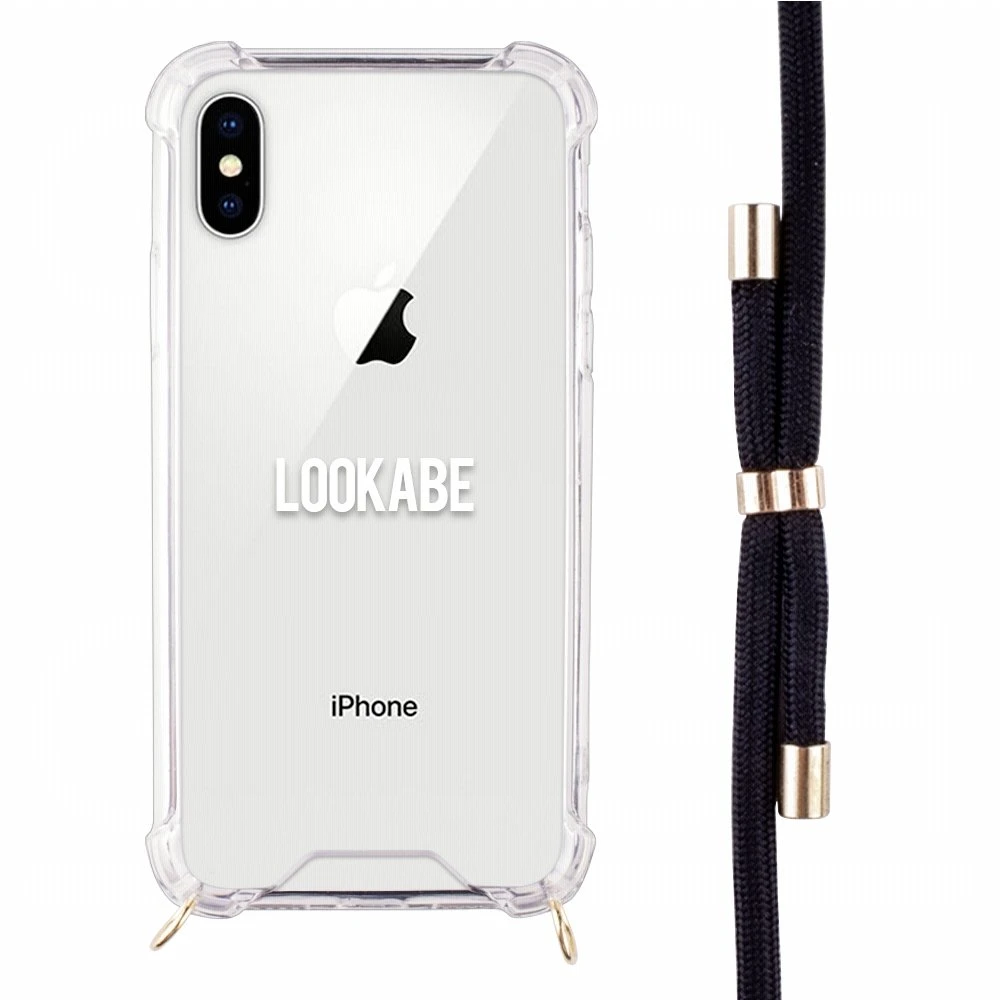 Lookabe Telefono dėklas su dirželiu iPhone Xs Max, auksinės ir juodos spalvos