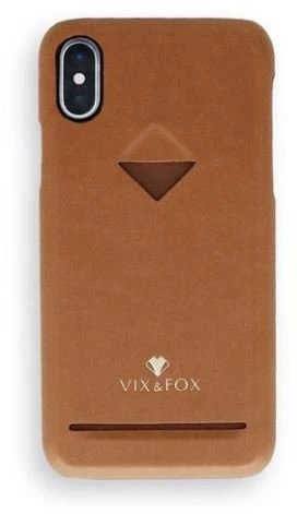 Telefono dėklas su kortelės skyriumi iPhone XS Max, karamelinės rudos spalvos