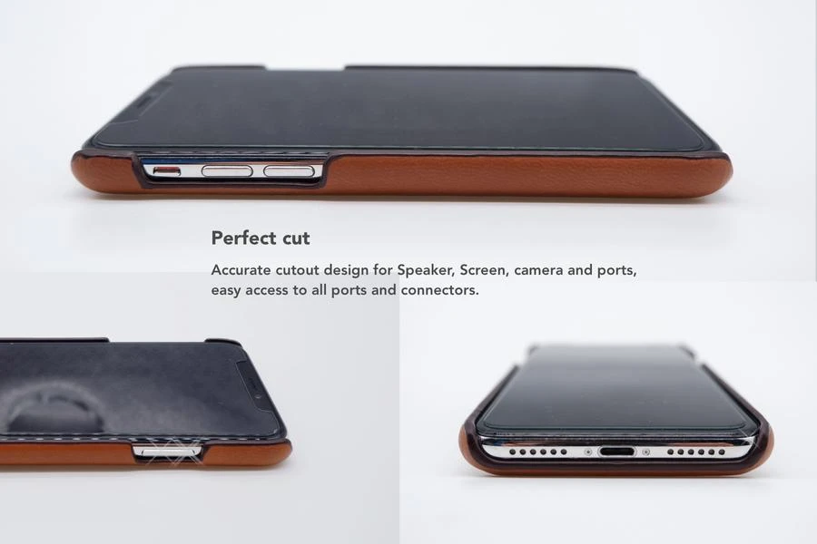 Telefono dėklas su kortelės skyriumi iPhone XS Max, karamelinės rudos spalvos