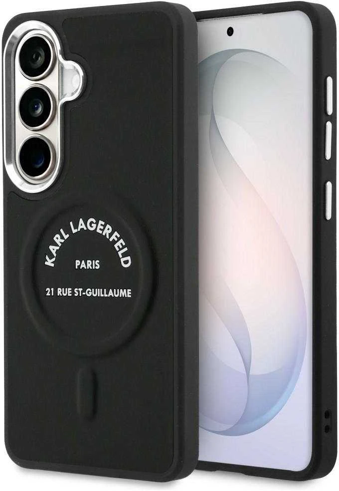 Karl Lagerfeld PU RSG Logo Magnetic dėklas skirtas Samsung Galaxy S26 juodos spalvos