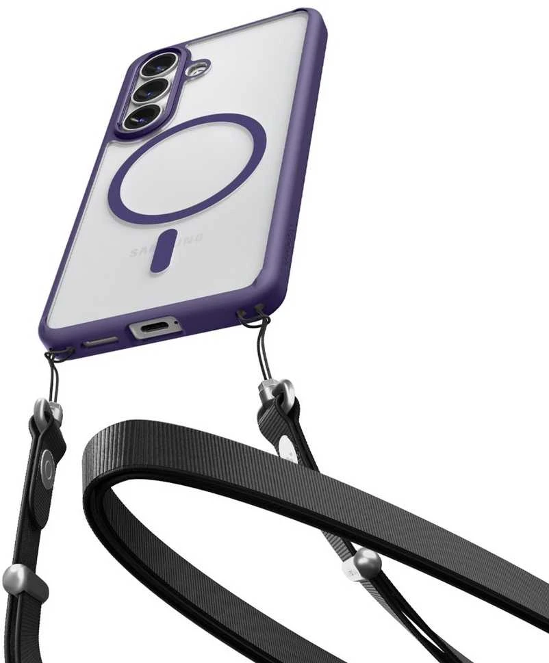 Spigen Ultra Hybrid Mag MagSafe dėklas skirtas Samsung Galaxy S26 – Clear violetinės spalvos