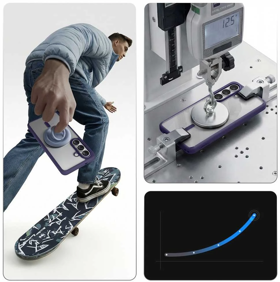 Spigen Ultra Hybrid Mag MagSafe dėklas skirtas Samsung Galaxy S26 – Clear violetinės spalvos