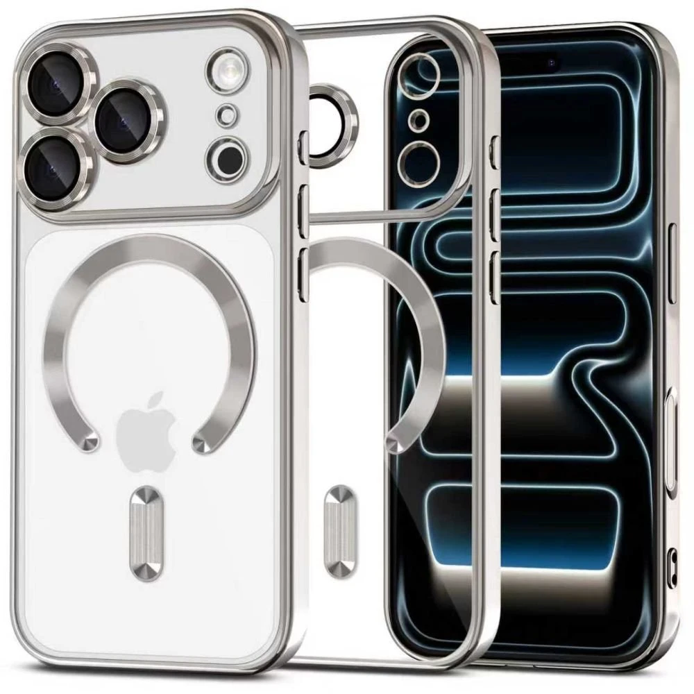 „Tech-Protect MagFlex MagSafe“ dėklas, skirtas „iPhone 17 Pro“ – skaidrus sidabrinis