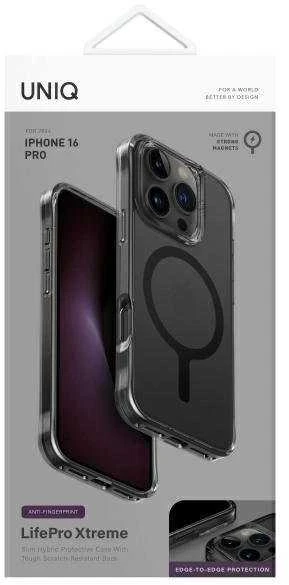 UNIQ LifePro Xtreme Apple iPhone 16 Pro dėklas 6.3″ Magclick Charging pilkos spalvos smoked
